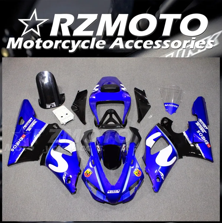

Новый комплект обтекателей из АБС-пластика для мотоцикла, подходит для YAMAHA YZF-R1 1998 1999 98 99 R1, кузов под заказ, синий, белый