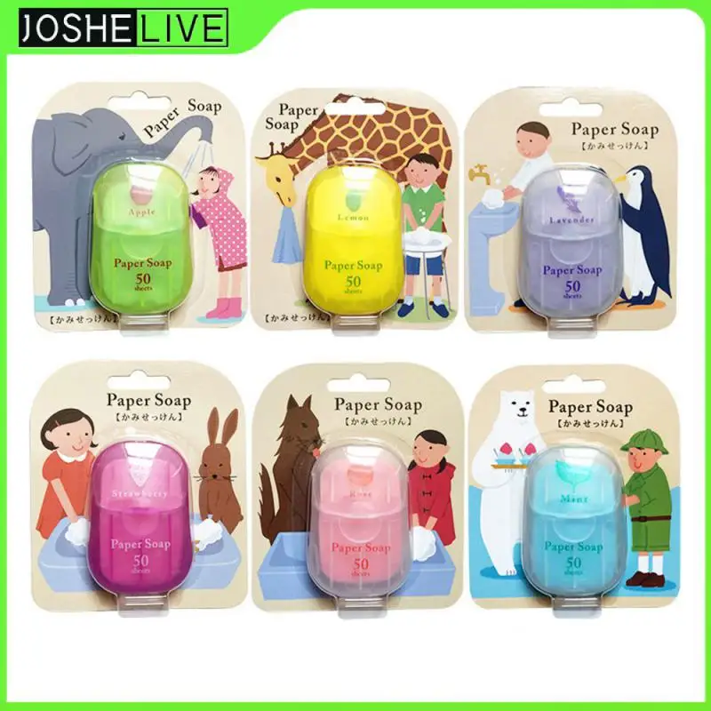 

Hand Washing Tablet Mini Disposable Clean Scented Slice Sheets Soap Paper Flakes 50pcs Soap Paper Bathroom Supplies