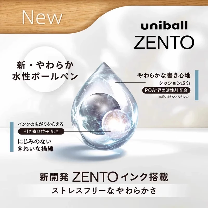 Фото Ручка-роллер Uni Liquid Gel Ink с мраморным эффектом, лимитированная серия Uniball ZENTO, 0.38/0.5/0.7 мм, для плавного письма, не размазывается, черные чернила, инструменты для учебы №4
