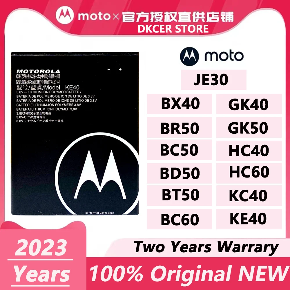 

100% Оригинальный аккумулятор для Motorola Moto BR50 BC50 BC60 GK40 BX40 BD50 BT50 GK50 HC40 HC60 KC40 JE30 KE40, батареи для телефона
