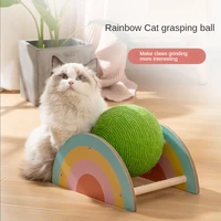 natural wooden cat grinding paw toy ball toys scrapers sisal ball for cats pet cat interactive toy cat pastime supplies
