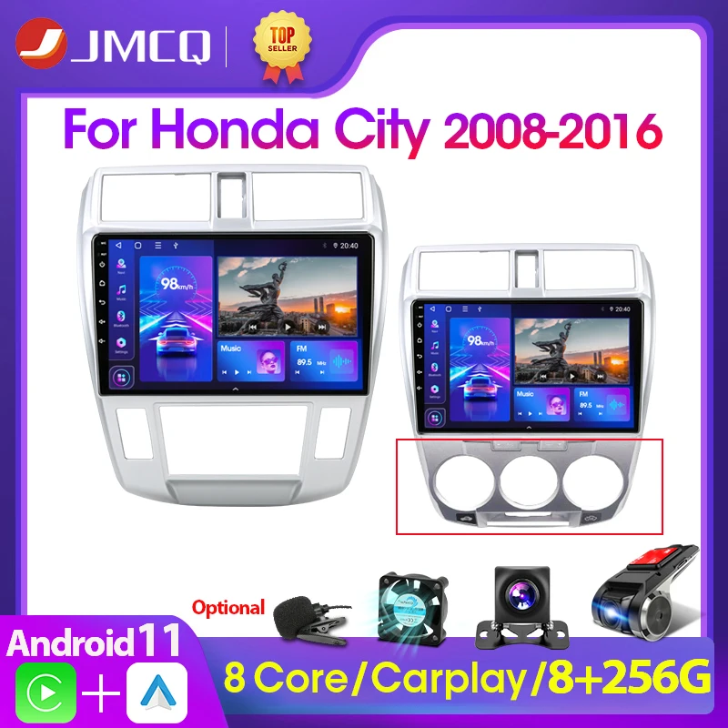 Автомагнитола JMCQ 2 Din для Honda City 2008, 2009, 2010, 2011, 2012, 2013, мультимедийный плеер, Android 11, GPS-навигация, головное устройство Carplay Автомагнитола JMCQ 2 Din для Honda City 2008, 2009, 2010, 2011, 2012, 2013, мультимедийный плеер, Android 11, GPS-навигация, головное устройство Carplay