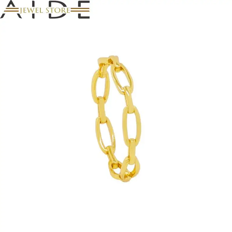 

Aide Luxury Hiphop Gold Chain Rings For Women Girls Vintage Punk Geometric Simple Finger Rings 2022 Trend Jewelry Party Gift
