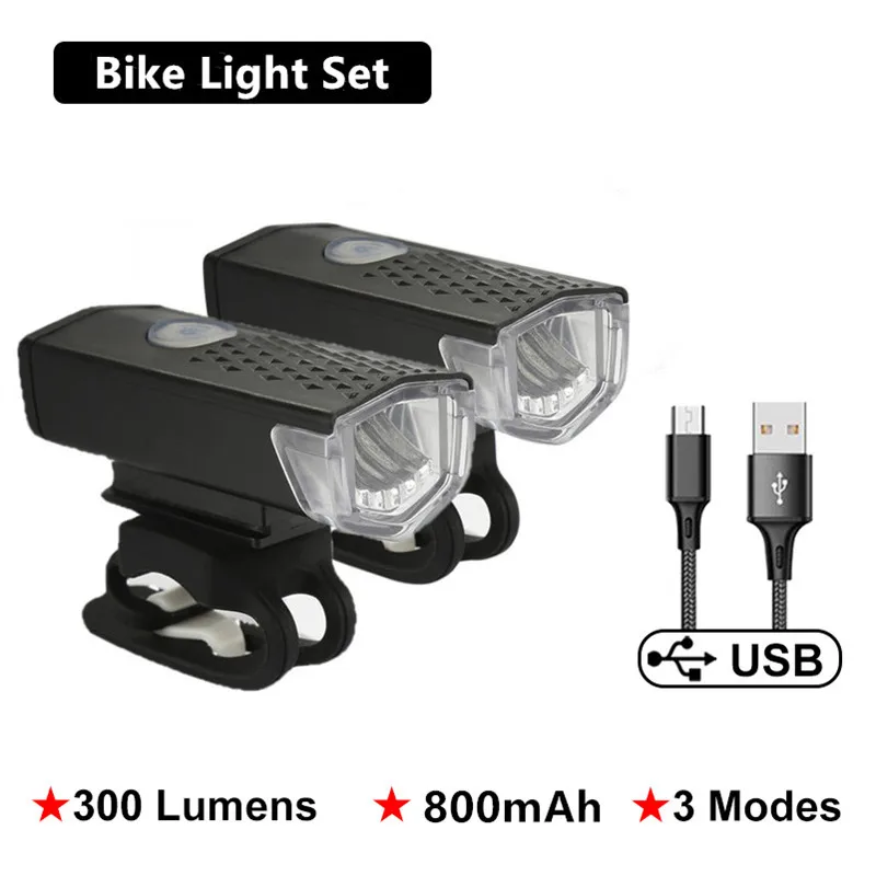 

USB Rechargeable Bike Light Waterproof Bicycle Front Rear Light Cycling Safety Warning Farol Para Bike Accesorios Para Bicicleta