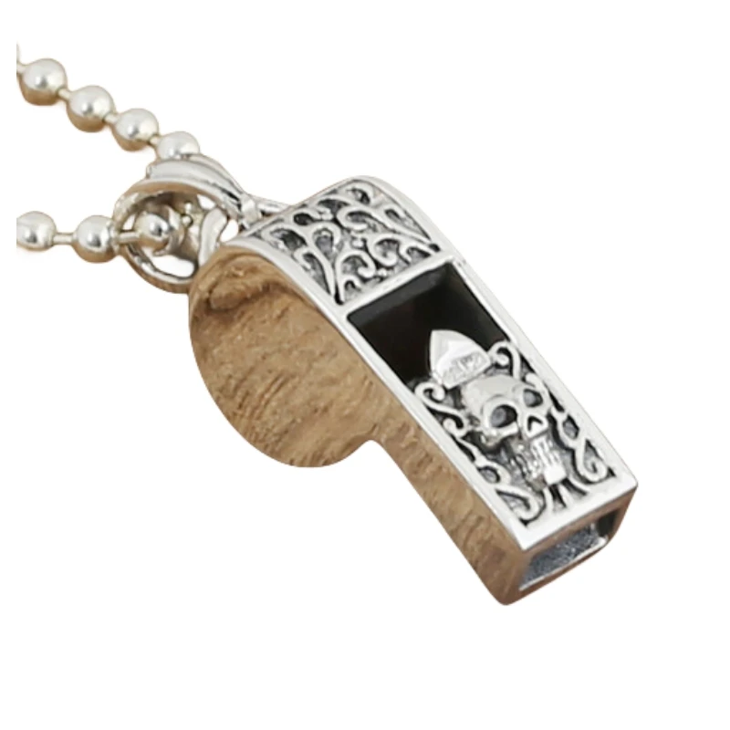 Мужские и женские подвески из серебра 925 пробы с черепом свистком