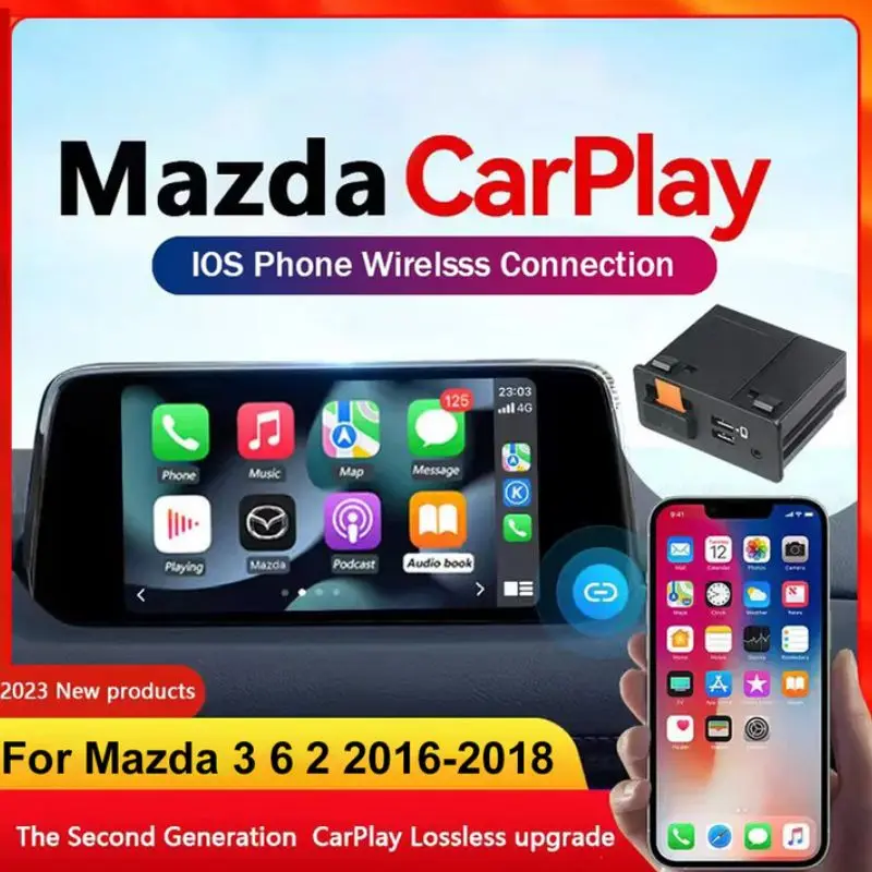 

Автомобильный USB-адаптер для Apple CarPlay Android, навигационная коробка, беспроводной AI-Навигационный бокс для Mazda 3 6 2 16-18 для Mazda CX5 CX3 CX9