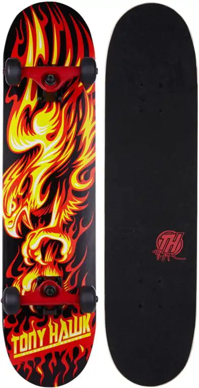 

Series 4 Popsicle Flame Hawk Skateboard, 7 ply Maple, 58mm x 45mm Polyurethane Cast Performance Wheels