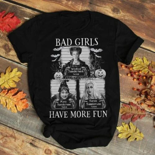

Hocus Pocus Squad Sanderson Sisters Bad Girls Black Classic Cotton S-3Xl T-Shirt 2019 New Short Sleeve Casual T-Shirt Tee