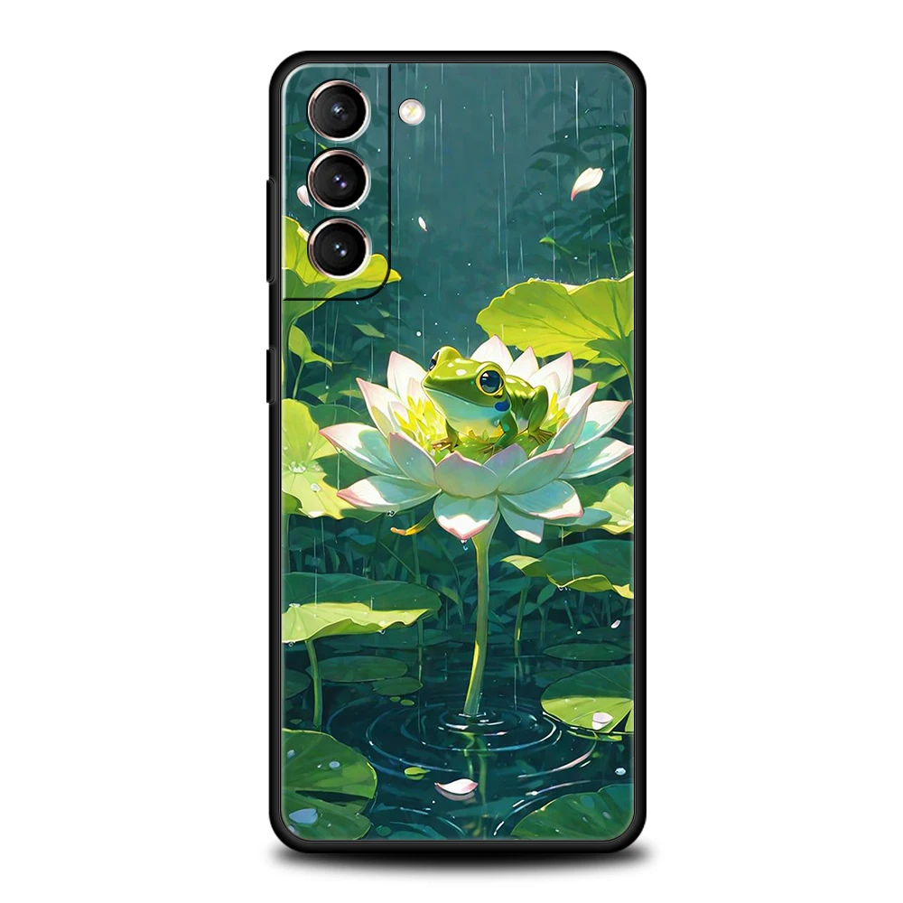 Чехол для телефона Samsung Galaxy S25 Edge S24 S23 S22 S20 S21 FE Ultra S10 S10E Plus 5G, мягкий TPU, с реалистичным принтом лягушки (art.: 3920d88bbba23) - 3920d88bbba23