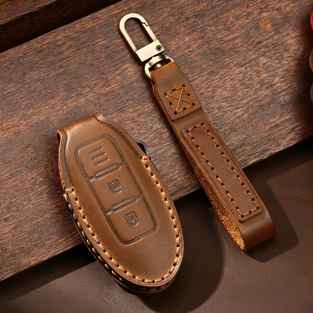 su skórzanego etui na kluczyk samochodowy KEYYOU do Nissana Sunny ALTIMA MAXIMA Murano Versa Teana Sentra Rogue Qashqai j10 J11 X-Trail t31 t32