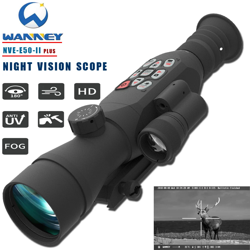 

WANNEY NVE-E50-II Plus Digital Night Vision Scope HD 4X Magnification Tactical Hunting Camera Airsoft Gun Riflescop Rifle Sight