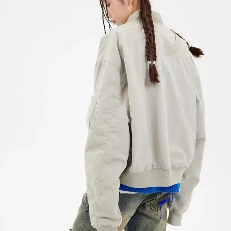 Американская винтажная куртка-бомбер женская свободная куртка в корейском стиле