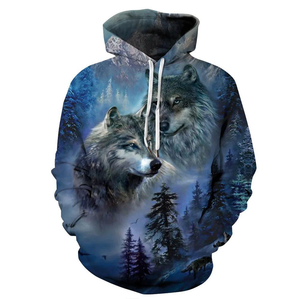 

Wolf Printed Hoodies Men 3D Hoodies Brand Sweatshirts Boy Jackets Quality Pullover Fashion Tracksuits Animal Streetwear Out Coat