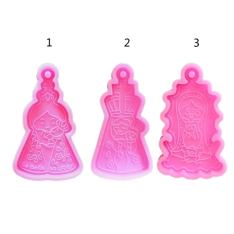 

Silicone Mold Epoxy Resin Casting Mould for Making Nun Shaped Keychains Backpack Decorations and Religious Pendants R3MC
