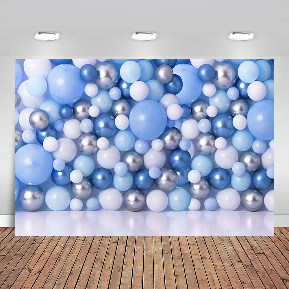 

Photography Background Blue Balloons Boy Kids Baby Shower Birthday Party Portrait Decorate Backdrop Photo Studio Props