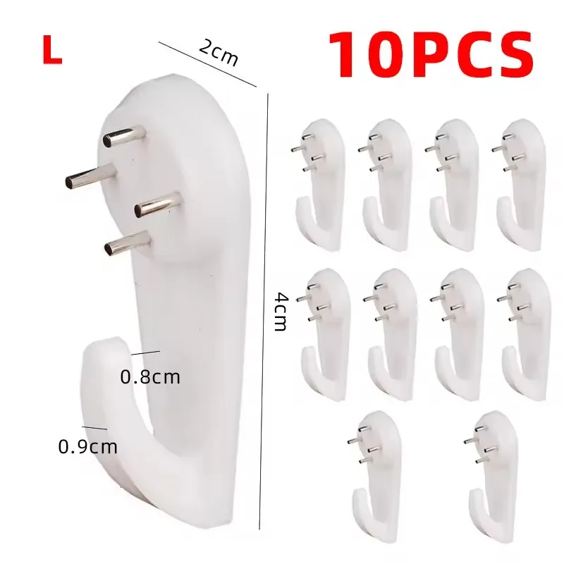 

Белые пластиковые настенные крючки 10 шт