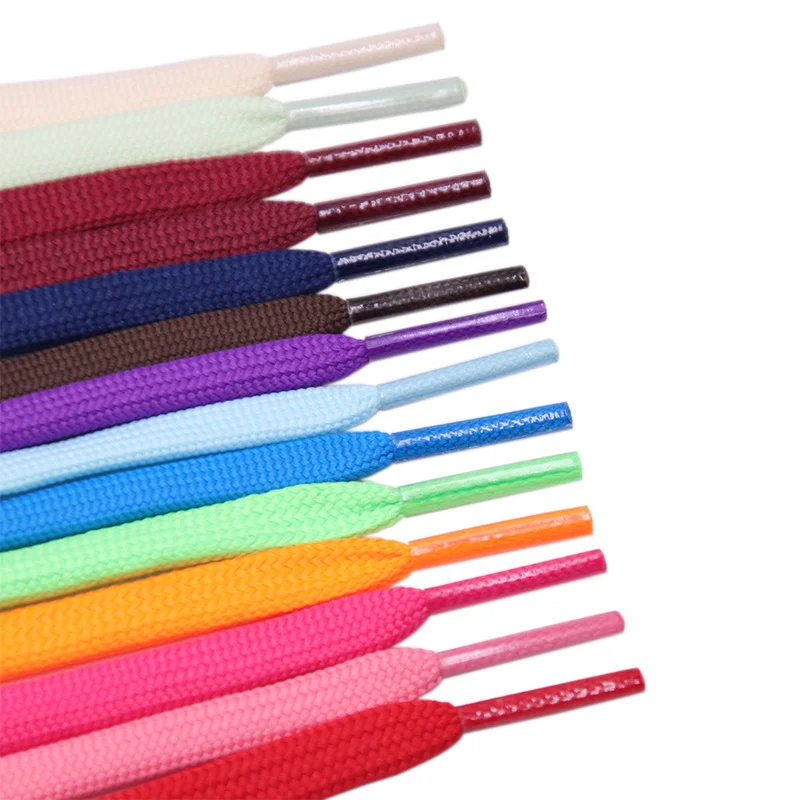 Coolstring 10 Pairs/lot Deep Color Flat Lace Double Layer Polyester Shoelace High Quality Sneaker Cord Ten Pairs Batch Wholesale