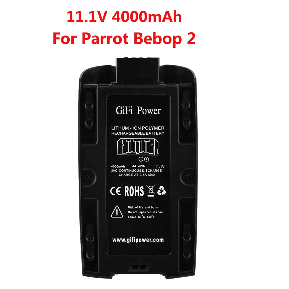 

Upgrade Power Rechargeable Battery For Parrot Bebop 2 Drone Battery 4000mAh 11.1V Lipo Battery For RC Drones Quadcopter Parts