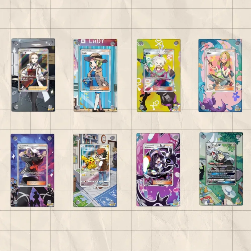 Фото Для аниме Pokemon Ptcg Giovanni Gloria Lusamine Roxie Piplup Wishiwashi акриловый защитный чехол для карточек настольный орнамент №1