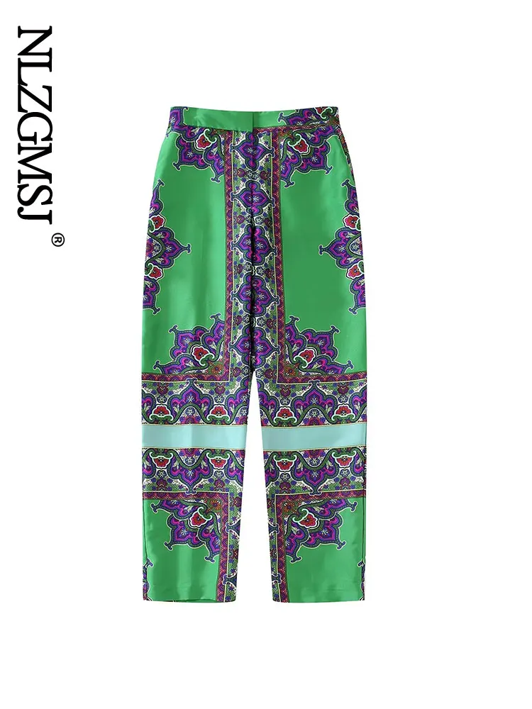 

Nlzgmsj Print Retro 2022 Harajuku Fashion Wide-leg Pants Casual Women Summer Printed Loose Comfortable Pants