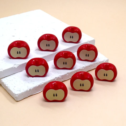 Красные акриловые бусины яблоки 10 шт