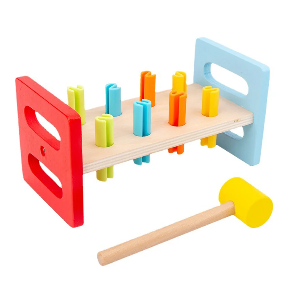 

1 Set Wooden Knocking Educational Hammering Whack Game Hammering Plaything for Children Boys Girls