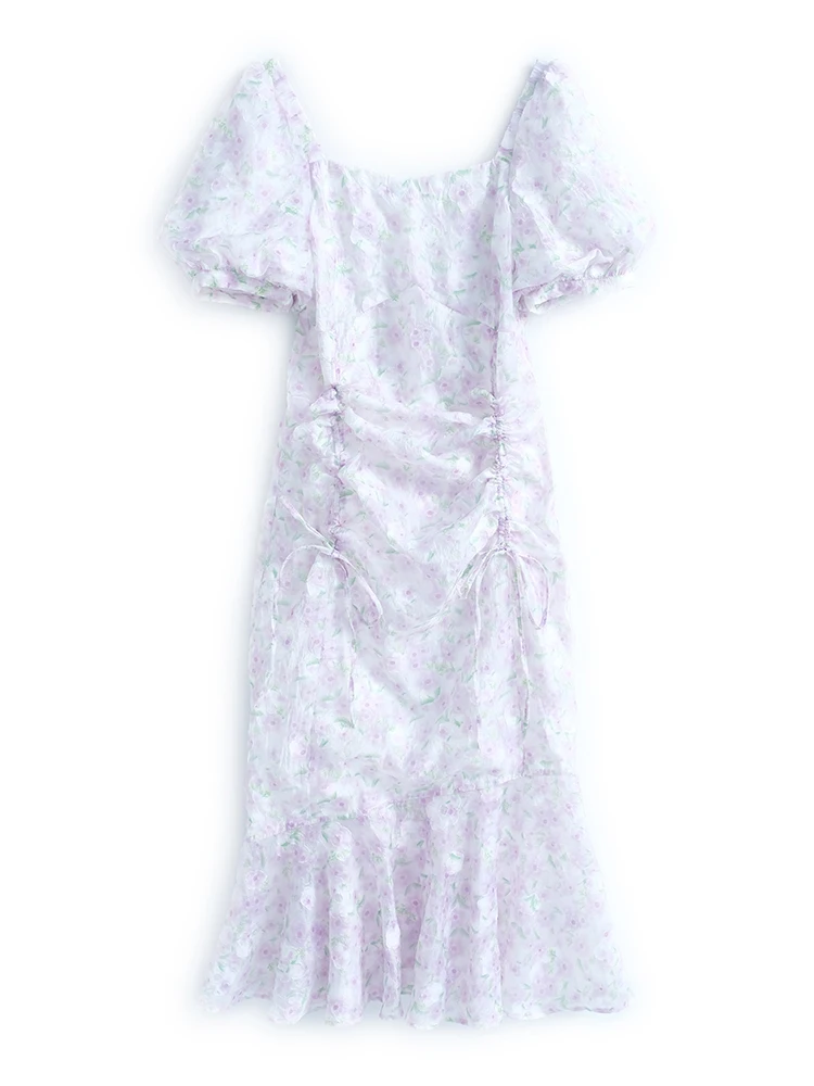 Миуко Бог! Свободное платье с нежным принтом и завязками на талии рыбий хвост [на