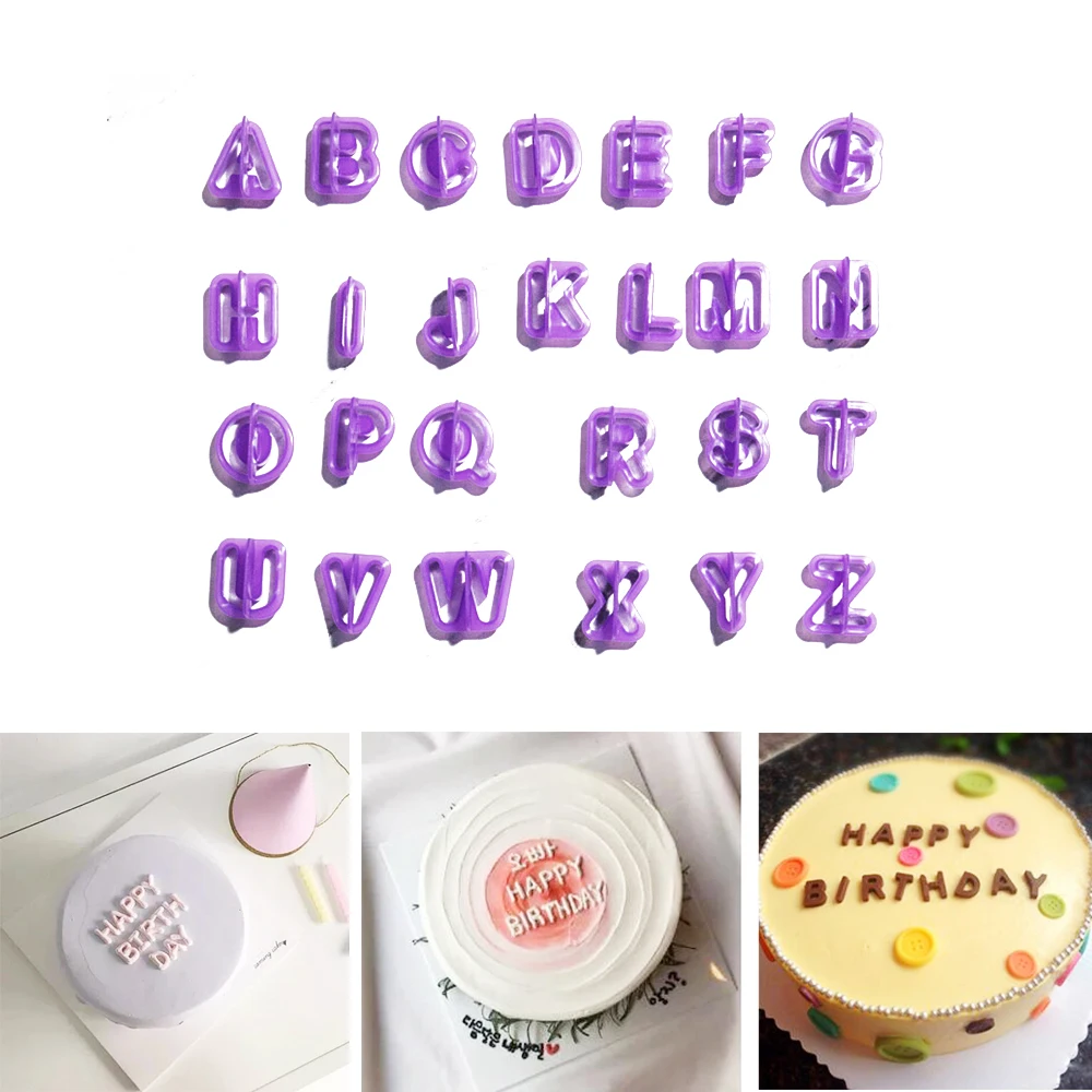 40pcs/set Alphabet Cake Molds Figure Plastic Letter Fondant Mold Icing Cookie Cutter Number Mould Baking Decorating Tools | Дом и сад
