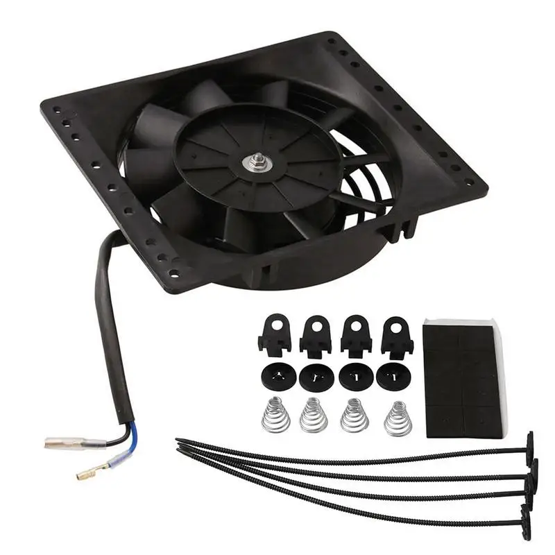 

Electric Radiator Fan 12V 80W 650CFM Cooling Radiator Fan Radiator Fan Air-Sucking Type Cooling & Mounting For Vehicles SUVs