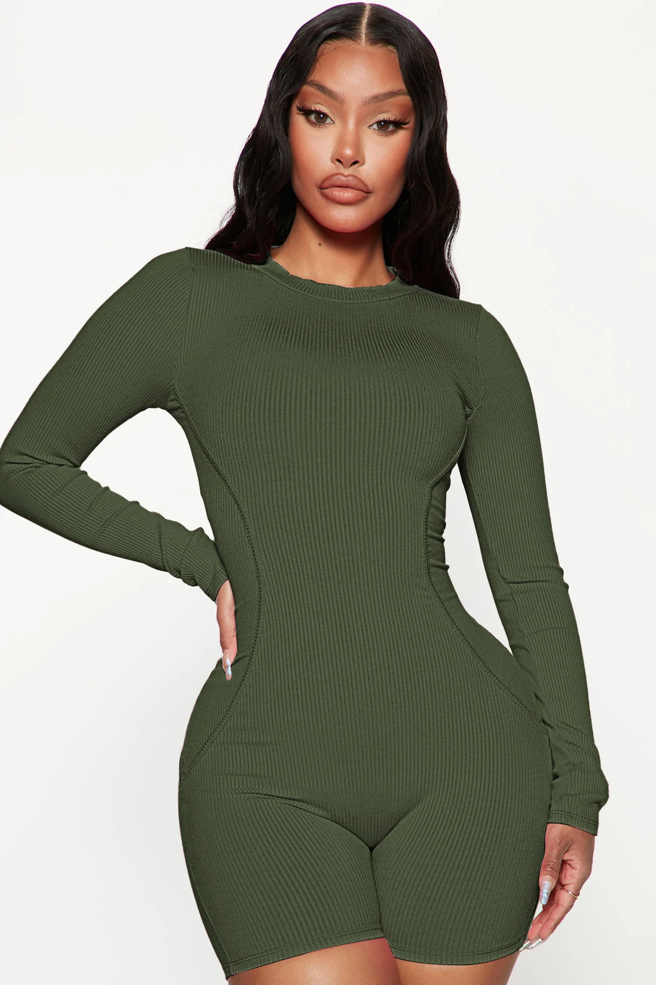 SUJYing New Fashion 2023 Women's Spring New Thread Round Neck Splice Casual Sports Jumpsuit