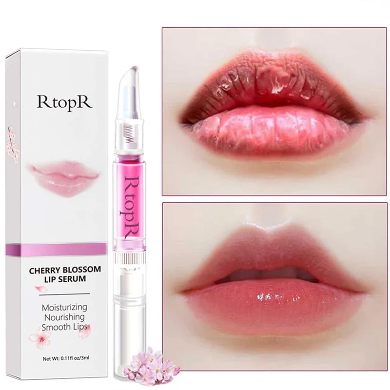 

RtopR Lips Serum Lip Balm Plumper Serum Reduces Fine Lines Brighten Lipgloss Anti-Drying For Women Pink Lips Instant Volumising