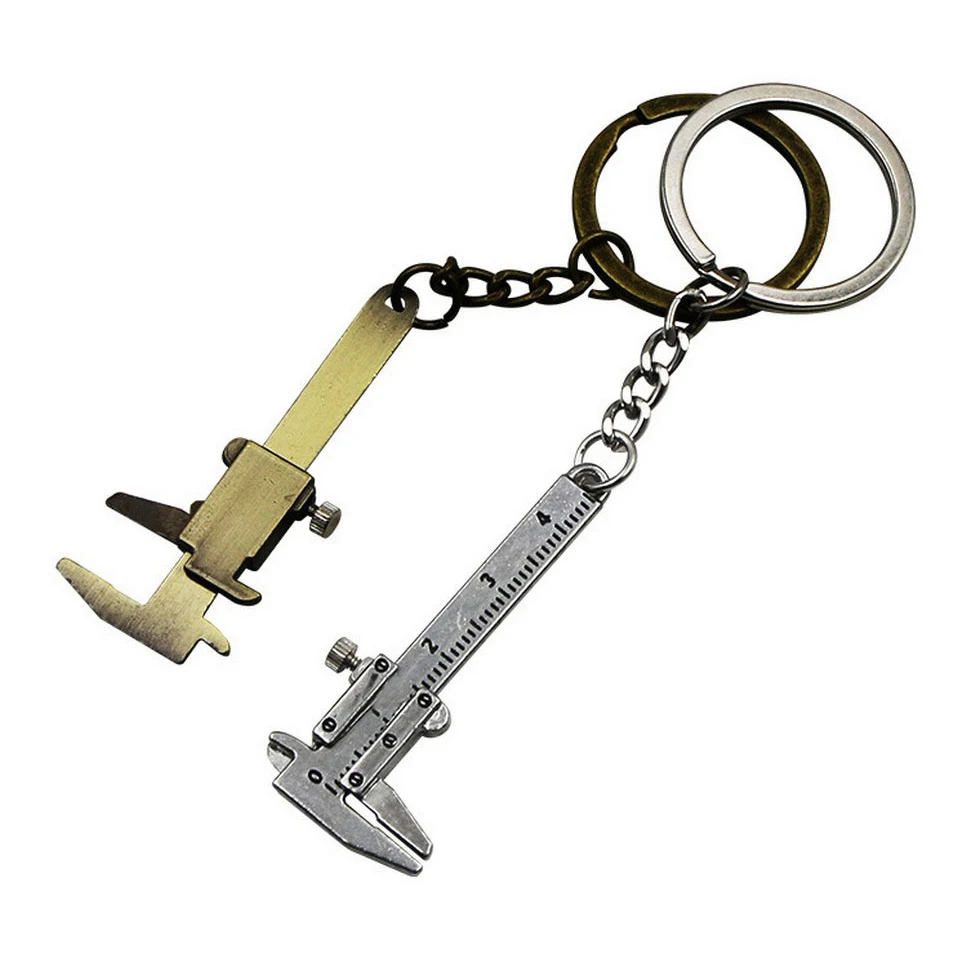 

Portable Mini Vernier Caliper Key Ring Alloy Calipers Measurement Gauge Slide Zinc Alloy Car Key Chain Handbag Ornament Ruler