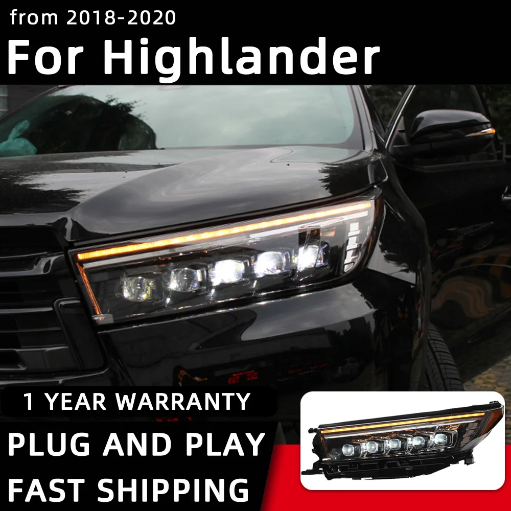 

Headlight For Toyota Highlander LED Headlights 2018-2020 LED Head Lamp Car Styling DRL Signal Projector Lens Auto Accessories
