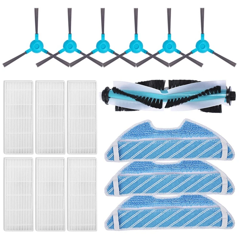 

Parts Accessories Main Brush Side Brush HEPA Filter Compatible For Conga 1290 1390 Vacuum Cleaner