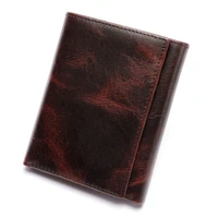 genuine leather men wallet vintage mini clutch card holders luxury tri fold short business money bag original leather coin purse