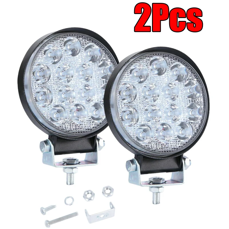 Автомобильный рабочий круглый светильник 140 Вт DC 9-32 В IP68 водонепроницаемый точечный светильник чистый белый 6000K Аксессуары для внедорожника грузовика трактора лодки внедорожника