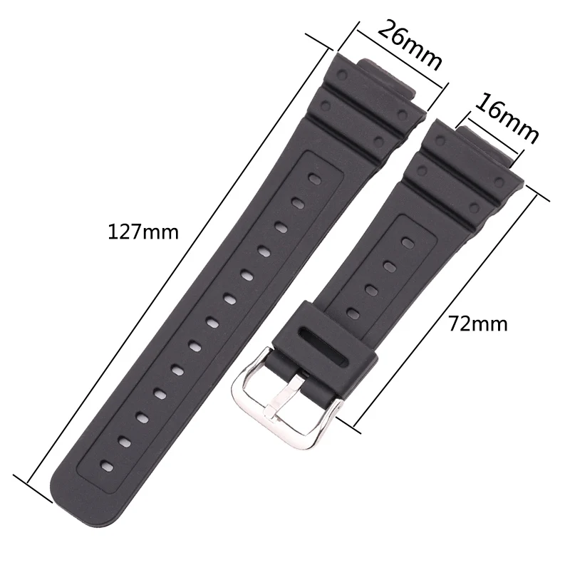 16mm X 25mm Rubber Watchbands High Quality Men Sports Silicone Watch Strap Band For Casio 5600 Series Watch Accessories