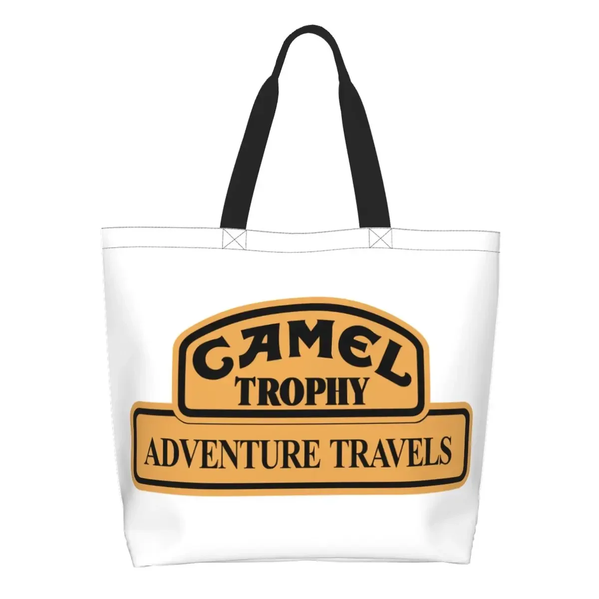 

Recycling Camel Trophy Logo Shopping Bag Women Shoulder Canvas Tote Bag Durable Grocery Shopper Bags