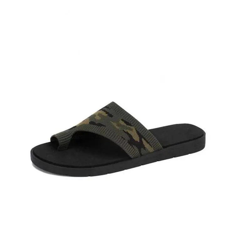 

Women flip flop woven Summer Sandals leopard/Camouflage cover toe Casual Beach Open-Toe flat Shoes flip flops lady slippers
