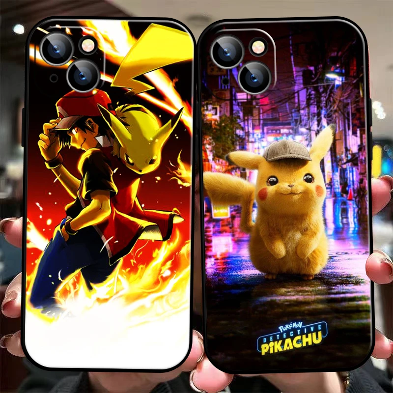 

Anime Pokemon Pikachu For Apple iPhone 13 12 11 Pro Max Mini X XR XS Max SE 6 6S 7 8 Plus Phone Case Liquid Silicon Carcasa