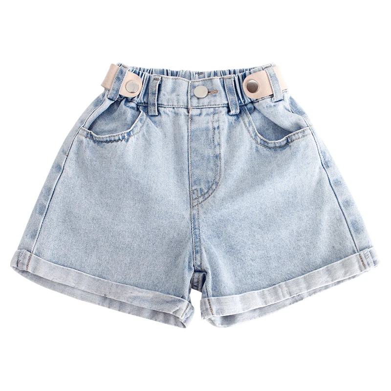 

Big Girls Summer Short Jeans Pants Teen Casual Pants for Girls Elastic Waist Wide Leg Blue Denim Shorts 6-16Y Clothes Bottoms