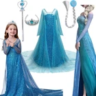 Костюм принцессы для косплея маленьких девочек, одежда для Хэллоуина, Рождества, детской вечеринки, карнавальные наряды, детское платье