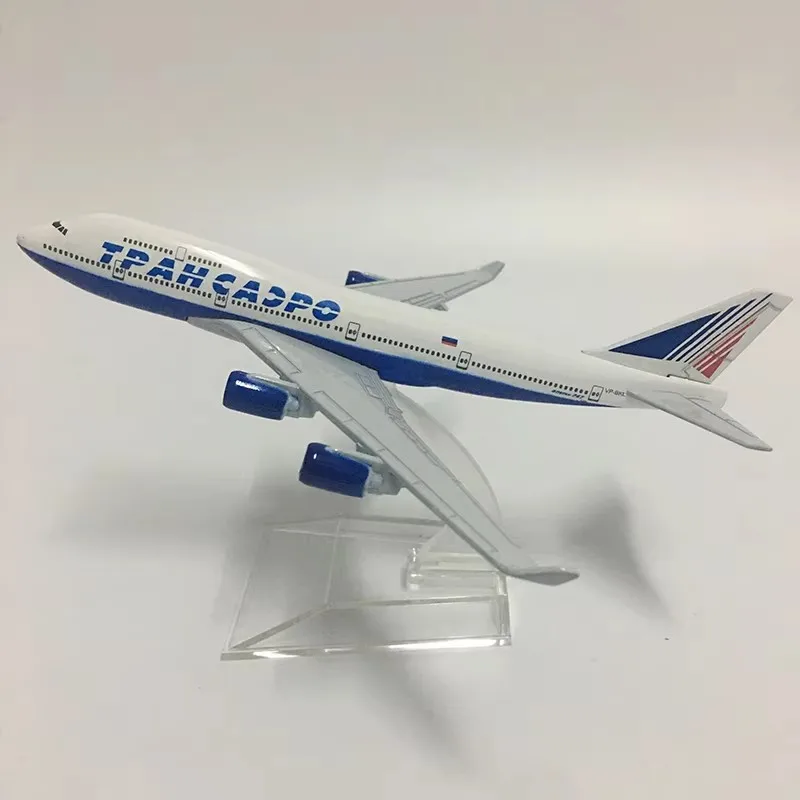 Фото Масштаб 1/400 B747, российский международный авиакомпания, сплав, самолет 16 см, Boeing 747, модель самолета, игрушки, украшения, детский сбор №4