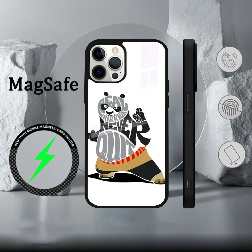 Чехол для телефона K-Kung Fu P-Panda-A IPhone 16 15 14 13 12 11 Pro Max Plus Mini Magsafe Mirror беспроводной