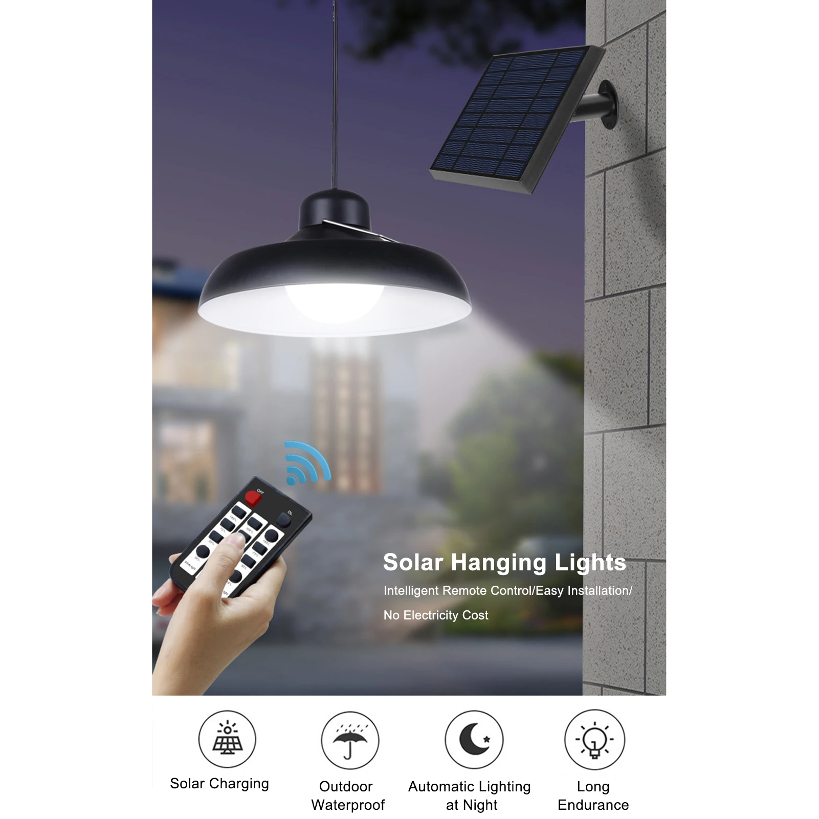 

Умный Wifi Солнечный подвесной светильник, наружный водонепроницаемый светодиодный светильник на солнечных батареях с пультом дистанционно...