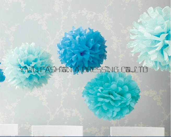 

8" 20cm Tissue Paper Pom Poms 50pcs Mixed Color Ball, Wedding/Party/Birthday/Baby shower/Nursery /Car/Home decoration, Hot Sale