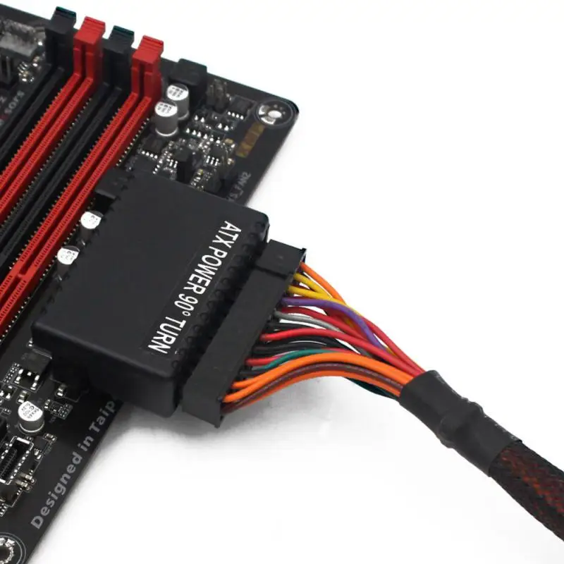 

RYRA Computer Motherboard ATX Power Supply 24P Turn 90 Degree Connector Steering Head DIY Computer Accessories Adapter