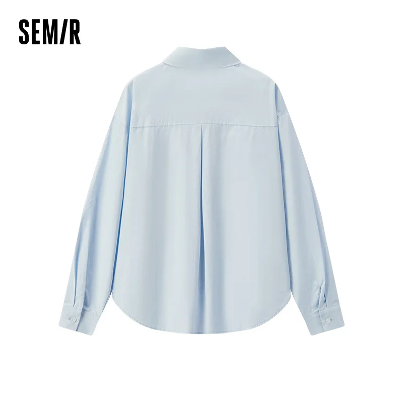 Фото Semir рубашка с длинным рукавом женская минималистичная свободная блузка жилет с буквенным принтом стильная осенняя рабочая одежда комплект из двух предметов №3