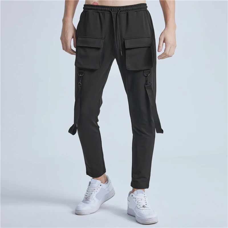 Брюки Rainbowtouches Брендовые мужские уличные однотонные с несколькими карманами