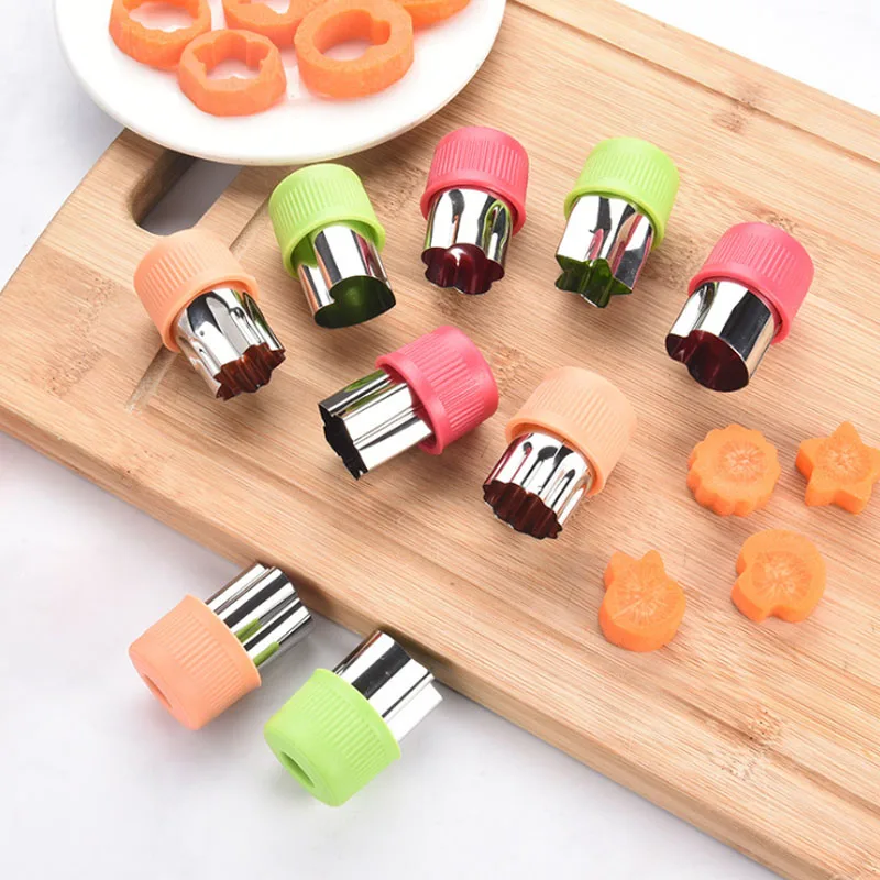 

Kitchen Gadgets Star Heart Shape Vegetables Cutter Plastic Handle 3Pcs Portable Cook Tools Stainless Steel Fruit Cutting Die